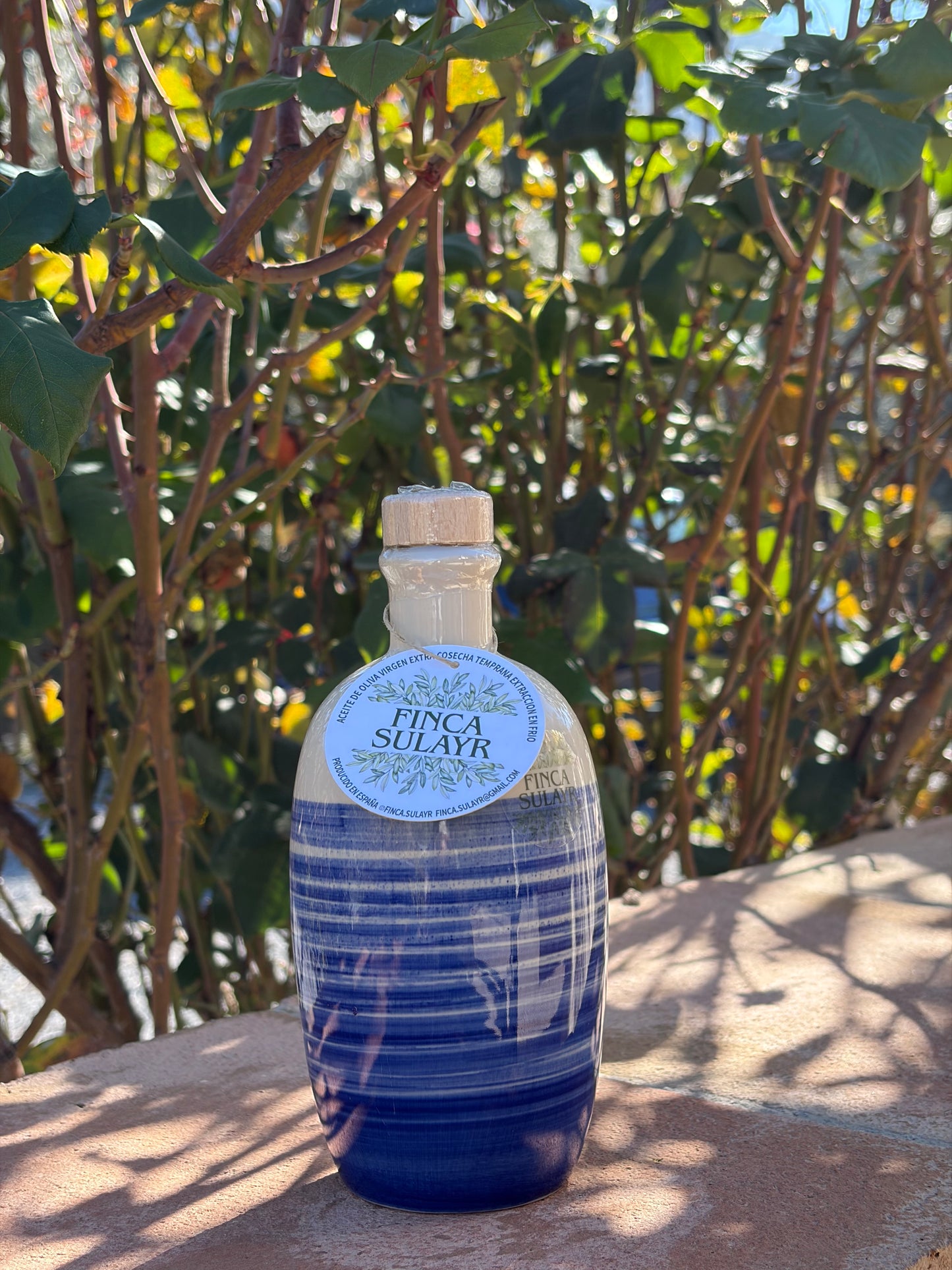 Botella AOVE de gres porcelánico bombacha 250ml. SULAYR DIF.
