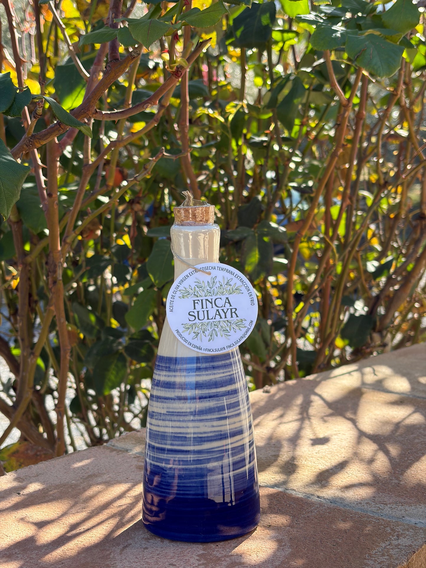 Botella AOVE de gres porcelánico cónica 250ml. SULAYR DIF.