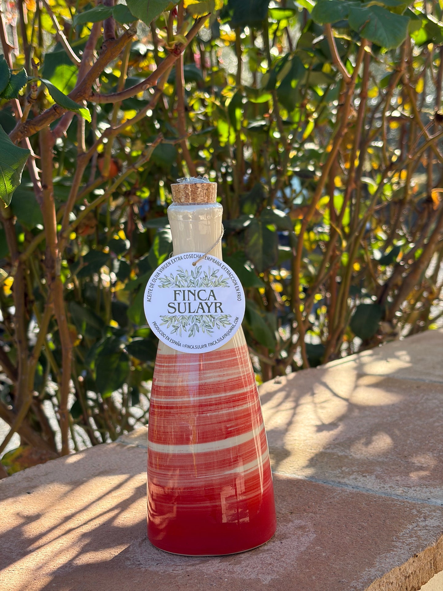 Botella AOVE de gres porcelánico cónica 250ml. LOLA DIF.