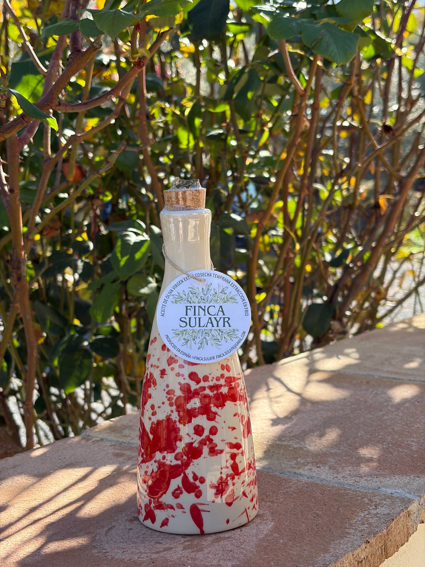 Botella AOVE de gres porcelánico cónica 250ml. LOLA