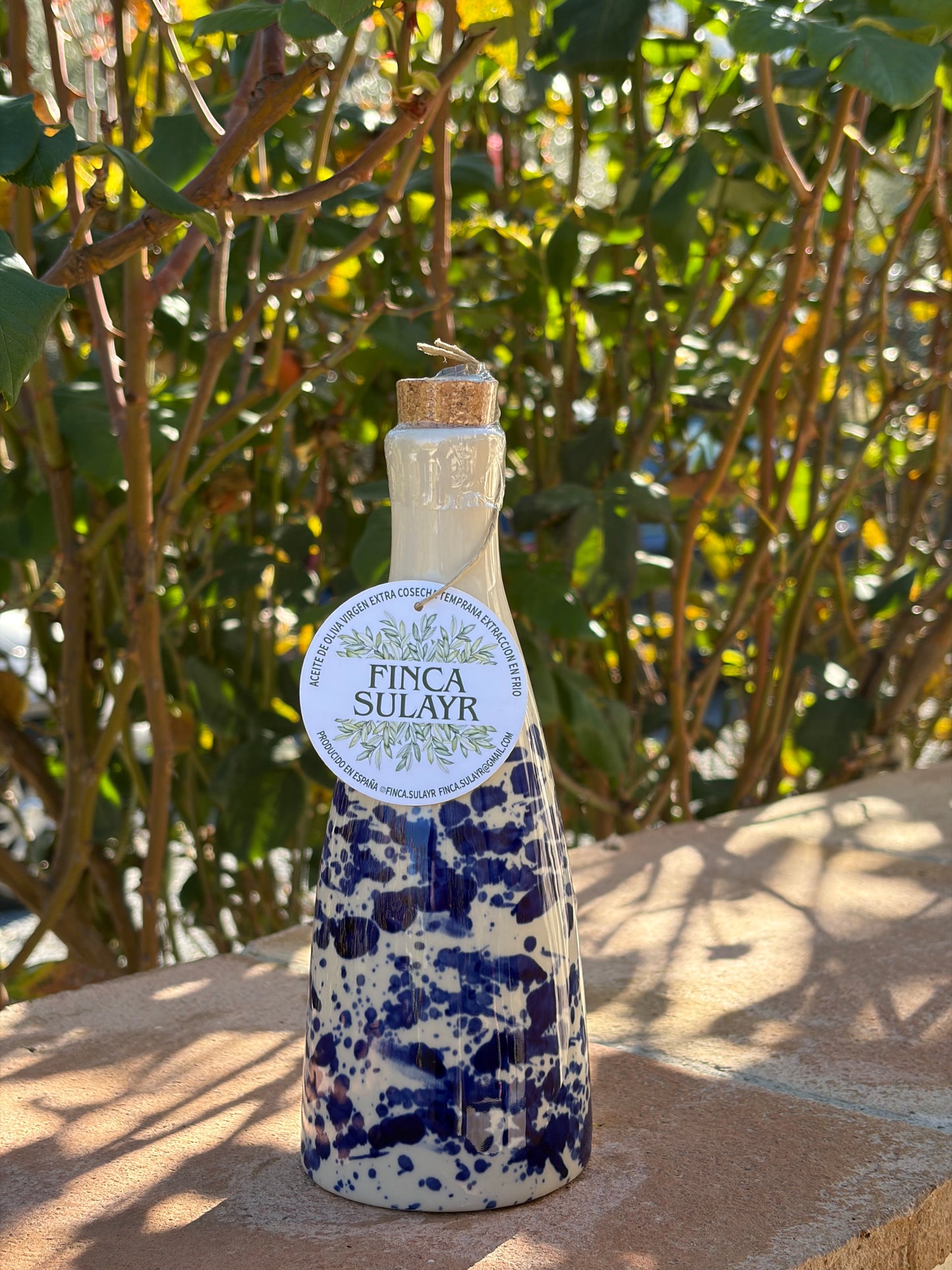 Botella AOVE de gres porcelánico cónica 250ml. SULAYR