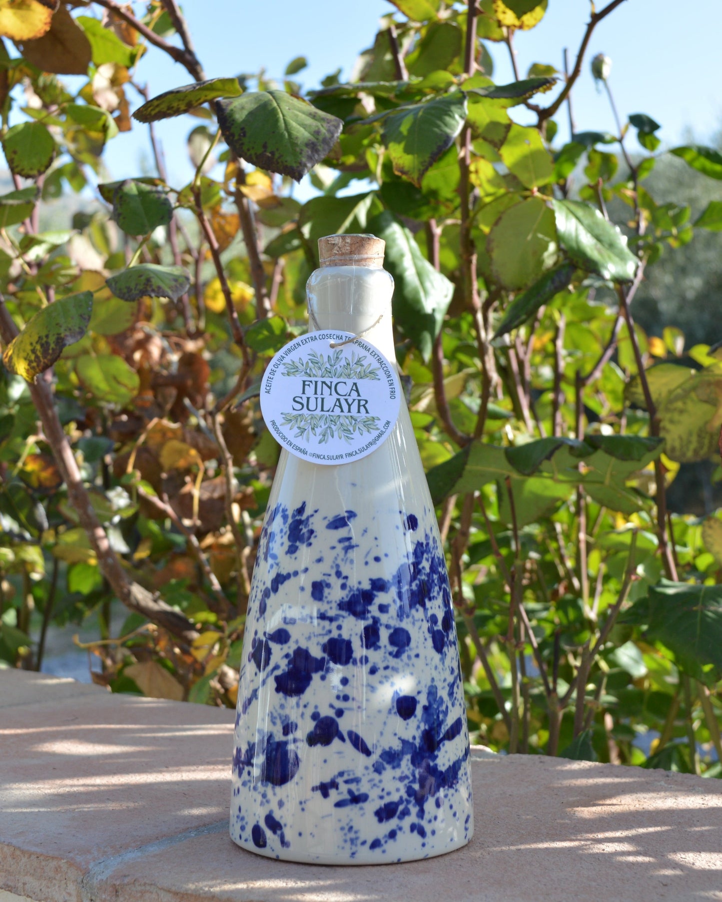 Botella AOVE de gres porcelánico cónica 500ml. SULAYR